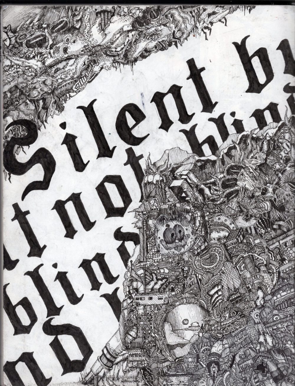 From the personal high school sketchbook of artist Kaleo Aitcheson, Pen drawings 1. ﻿IG: @kaleosol